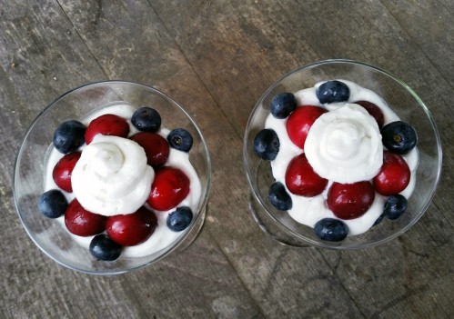 blueberry and sweet cherry parfait