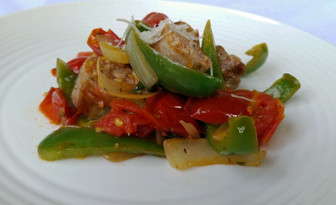 Italian Sausage with Peppers, Onions, and Tomatoes